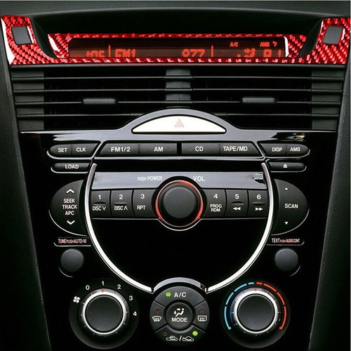 2Pcs For Mazda RX-8 2004-2008 Red Carbon Fiber Display Screen Frame Cover Trim - Picture 4 of 12