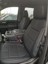 Clazzio Genuine Leather Black Front Seat Covers For 2019-2025 Gmc Sierra Clazzio Genuine Leather Black Front Seat Covers For 2019-2025 Gmc Sierra