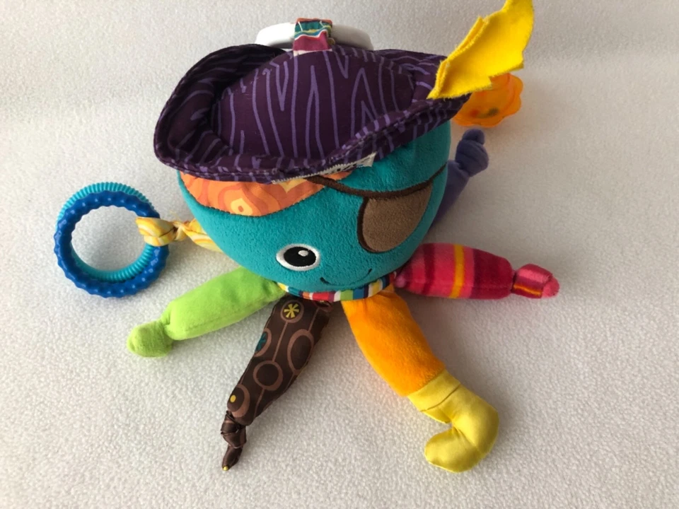 Pulpo pirata Lamaze bebé niño juguete sensorial asiento de coche clip sonajero arrugado Foto 2 de 4