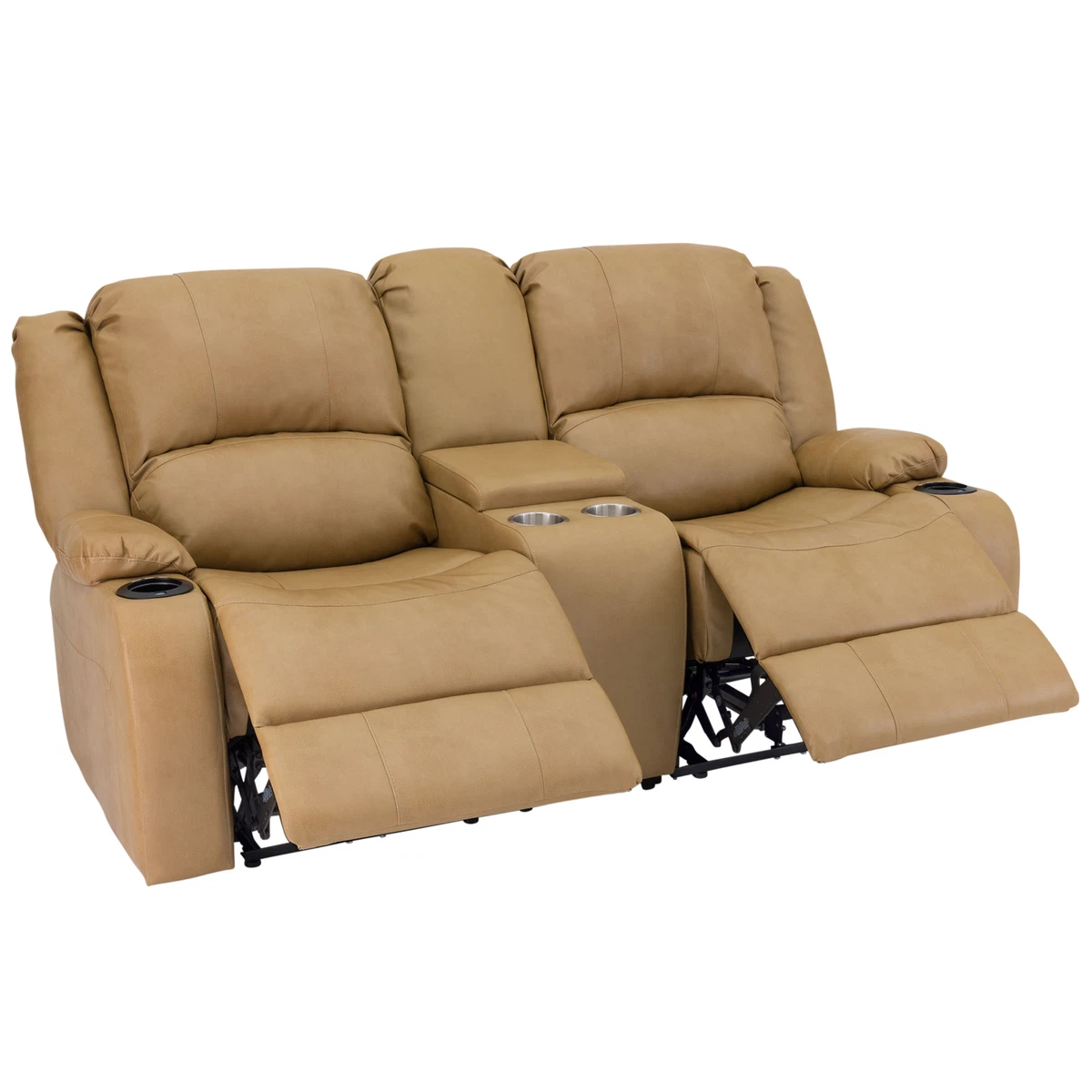 Wall hugger reclining loveseat with console deals