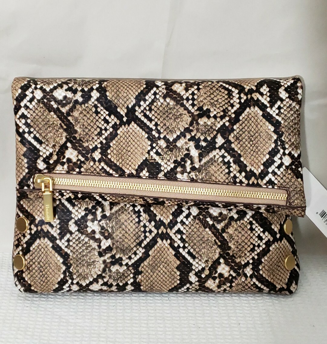Hammitt VIP Medium Domino Snake Leather Crossbody Clutch  display picture 2