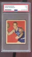 1948 Bowman #63 John Mahnken ROOKIE RC PSA 3 Graded Basketball Card 48 Bullets