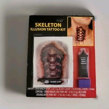 Skeleton Illusion Tattoo Kit Fun World Halloween Costume Makeup Kit Cosplay