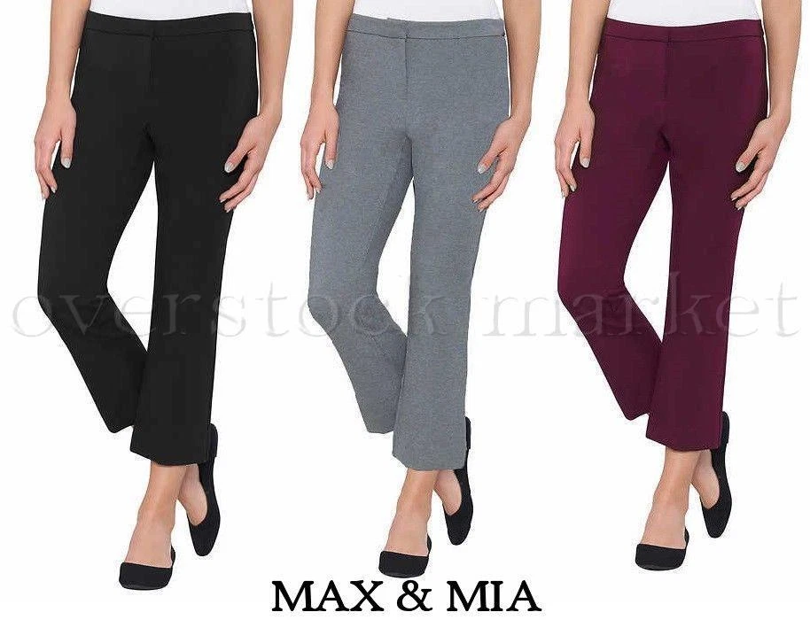 NEW WOMENS MAX MIA CAPRI CROP DRESS PANT STRETCH COMFORT FIT