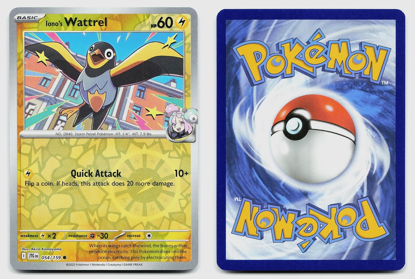 IONO'S WATTREL 054/159 JOURNEY TOGETHER C POKEMON NM