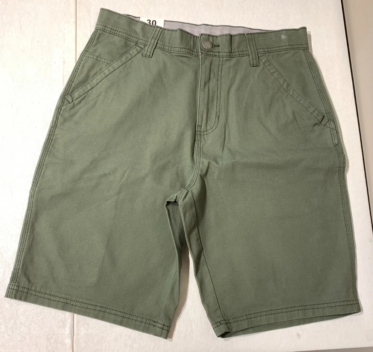 IRON CO. Men's Stretch Fabric Flex Waist Flat Front Shorts Turtle Green All Size