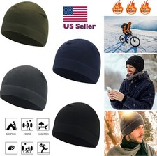 Tactical Thermal Winter Warm Fleece Dome Skull Cap Biker Helmet Liner Beanie Hat