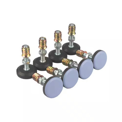 Furniture Leveler with Threaded Shank Adjust Pads, 28 Mm Base 1/4-20 (8-Pack)