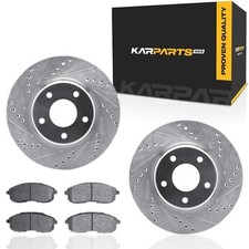 For Nissan Maxima 2002 2003 Rotor Set Front Silver Drilled And Slotted