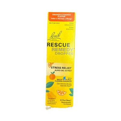 TWO Rescue Remedy  Dropper, Stress Relief, Orange & Mango, 0.7 fl oz (20 ml)