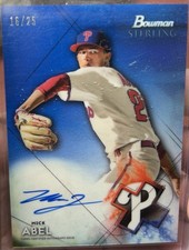 2021 Bowman Sterling Prospect Autographs Mick Abel #BSPA-MA Blue Refractor /25