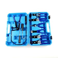10pc Hose Clamp Clip Remover Pliers Wire Long Reach Kit Fuel Oil Water Hose Tool