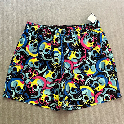 No Boundaries Men s Swim Trunks M Multicolor Skulls Elastic Waist Pockets