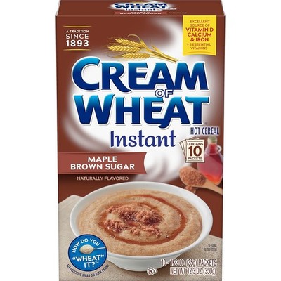 Cream of Wheat Instant Hot Cereal, Maple Brown Sugar, 1.23 Ounce, 10 Packets