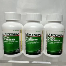 3 Bottles Excedrin Extra Strength Pain Reliever 200 Caplets Each