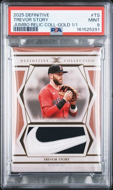 2025 TOPPS DEFINITIVE #TS TREVOR STORY JUMBO RELIC COLL-GOLD 1/1 PSA 9