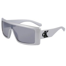 Calvin Klein Jeans Unisex Sunglasses Silver Plastic Shield Frame CKJ23655S 040