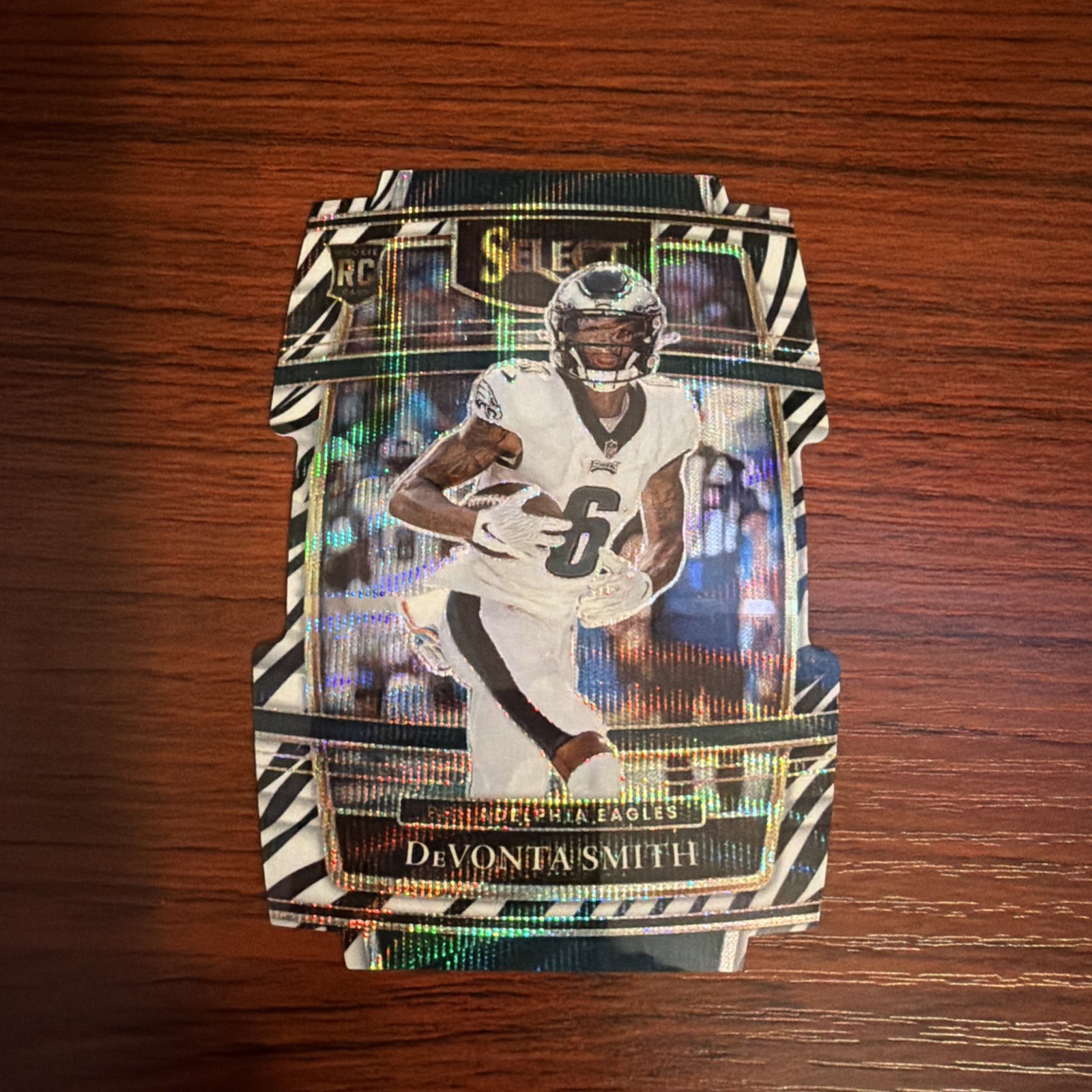 2021 Panini Select - Concourse Devonta Smith #49 Zebra Prizm Die-Cut (RC) SSP