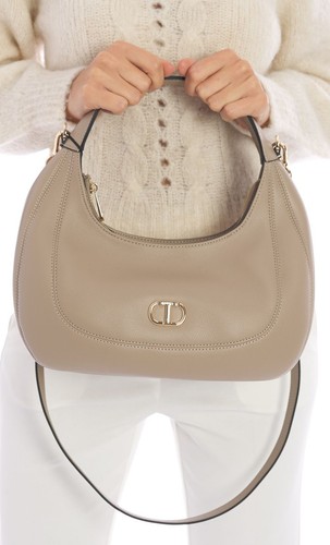 WOMENS 242TB7061 OVAL LOGO TWINSET HOBO BAG