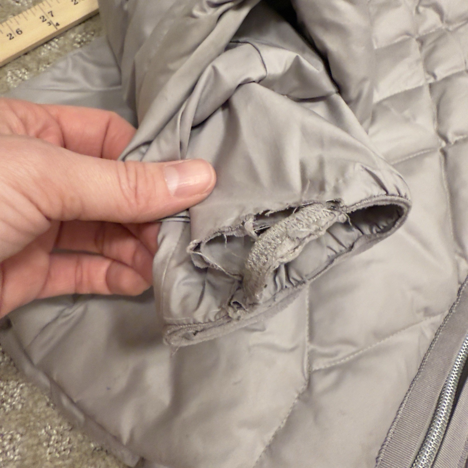 Athleta Responsible Down Jacket Silver Gray MED |… - image 13