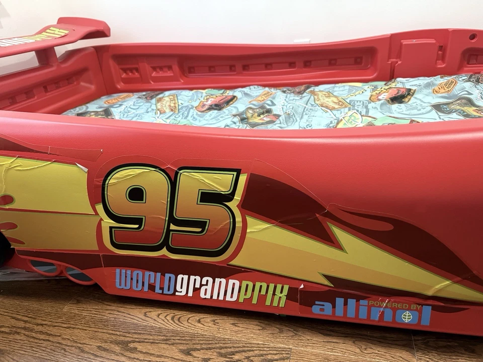 Coches Lightning Mcqueen Cama Infantil Niños Muebles Tamaño Doble Coche de Carreras Bajo Seguro  Foto 4 de 4