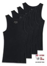 Men's 4-Pack Big & Tall Ribbed Tank Tops 100% Cotton 6X-Large Black 4-pack