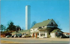 c1950s CORNELIA, Georgia Postcard WHITE SPOT RESTAURANT Gift Shop Gas Station
