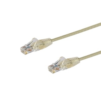 2 m CAT6 Cable - Slim CAT6 Patch Cord - Grey- Snagless RJ45 Connectors - Gigabit