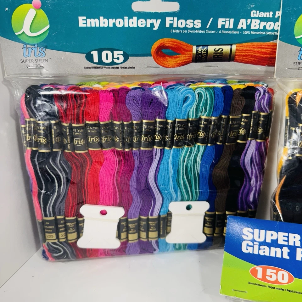 Iris Embroidery Floss Huge Lot 4 Packs 105 & 150 Skeins New Unopened - Image 2 of 4