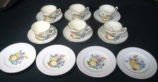 Vintage Crown Staffordshire Tea Set Handpainted Floral Spray on cream base  #78