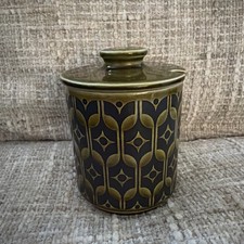 Hornsea Pottery Green Heirloom Sugar /Jam Pot with Lid Excellent Condition