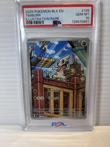 2025 POKEMON BLK EN-BLACK BOLT ILLUSTRATION RARE #125 TIMBURR PSA 10