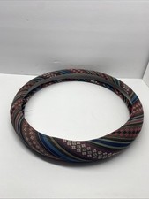 Woven Bohemian Cloth Style Steering Wheel Cover Colorful Pattern Universal