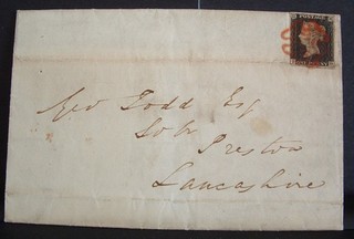 G.B. QV SG2 4 margin Plate 2 on tidy cover Pos. IH Red Maltese see note below
