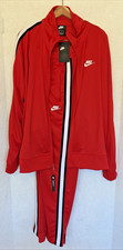 NWT Nike Mens Red Tracksuit Set XL Jacket Large Pants Loose Fit