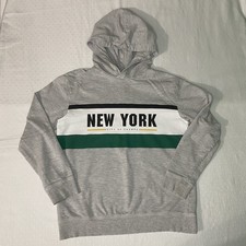 H M Boys Gray New York Hoodie Size 10-12 Years Long Sleeve Pullover