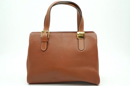 Burberrys Vintage Handbag Tote Logo Interior Nova Check Leather Brown JAPAN