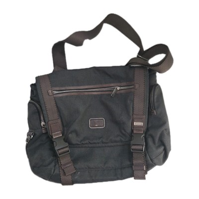 Tumi Benning Deluxe Messenger Alpha Bravo Nylon Grey Brown Rugged Laptop Bag