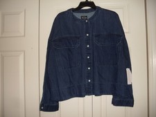 WOMENS SCOOP CROPPED BUTTON DOWN LONG SLEEVE DENIM JEANS JACKET SIZE XL NWT