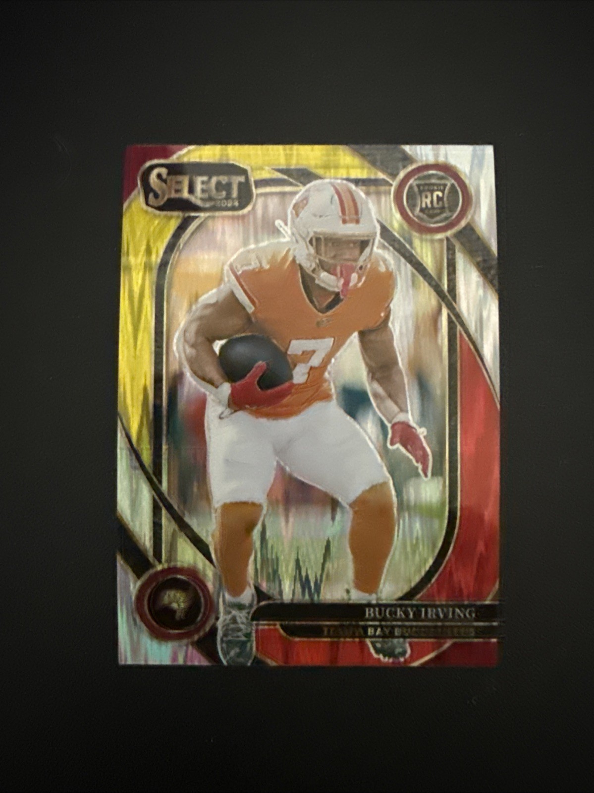 2024 Panini Select - Club Level Bucky Irving #239 Red & Yellow Shock Prizm