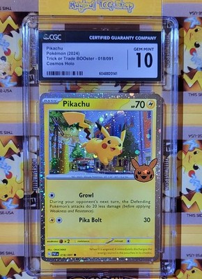 Pokemon Pikachu Trick or Trade BOOster 018/091 Cosmos Holo Swirl