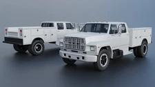 ABS-LIKE RESIN 3D PRINTED 1/25 1982 FORD F-700 SERVICE TRUCK FULL KIT