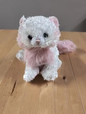 GANZ Webkinz Tickled Pink Kitty Cat Plush Pink White Shimmering Fur  8” -No Code