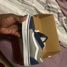 Vans Kids Old Skool Shoes Two-Tone Navy Blue Frost Gray