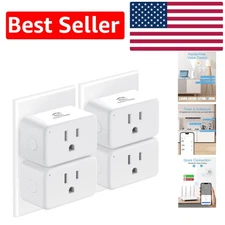Smart Home 15A Plug Set - Voice-Controlled Outlets for Your Appliances - 4 Pack