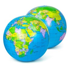 GOSR 2Pcs 28 Inch Inflatable Globe Ball for Children Adult Learning