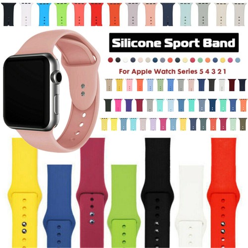 Für Apple Watch Armband Silikon Series 5 4 3 2 1 38/40/42/44mm Ersatz Bracelet - Bild 4 von 9