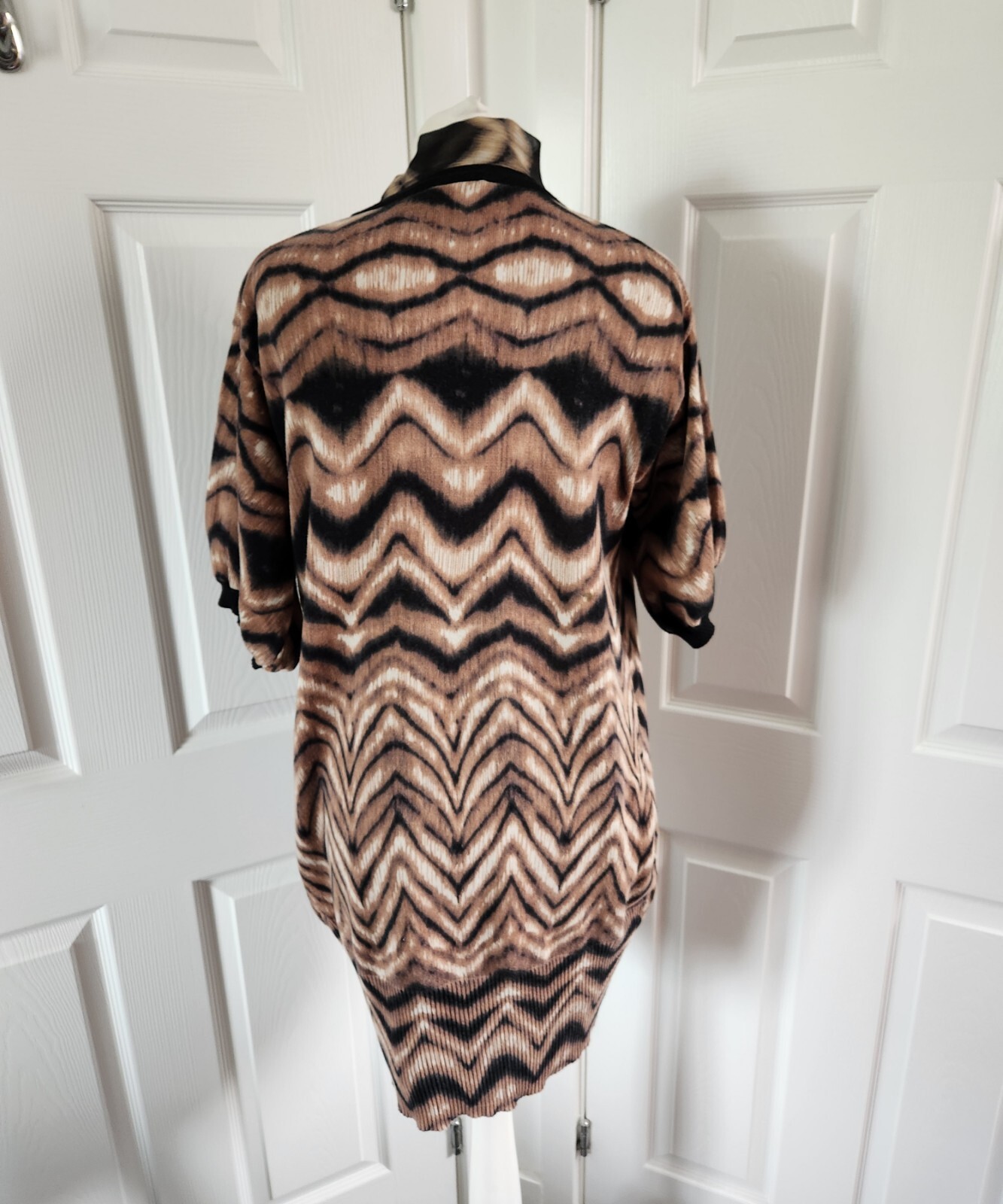 Karen Millen Size 3 Animal Print Crossover Cardigan With Silk Tie and