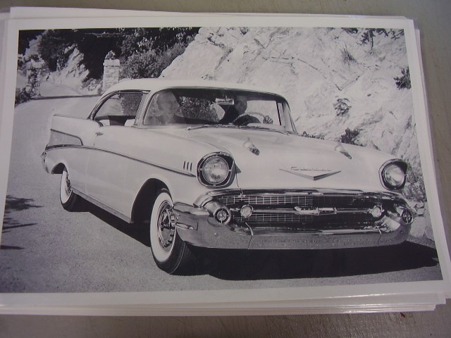 1957 CHEVROLET  BEL AIR 2DR HARDTOP  12 X 18  LARGE PICTURE   PHOTO 
