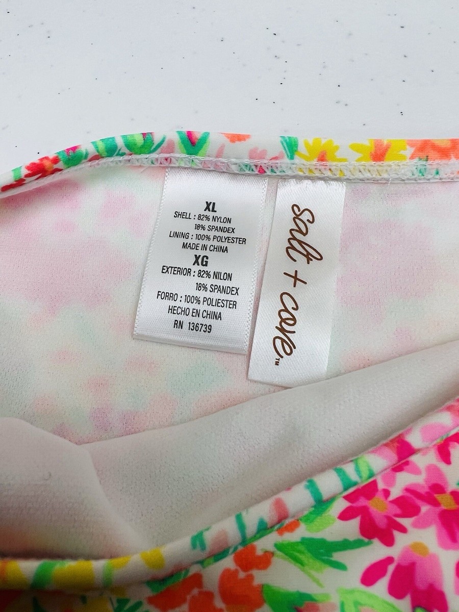 にゃあ Salt + Cove Juniors Sun Garden Lace-up Hipster Bikini Bottoms Neon